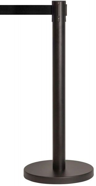 Стойка ограждения с вытяжной лентой (черная) 3 м, сталь окрашенная в Краснодаре - картинка, изображение, фото